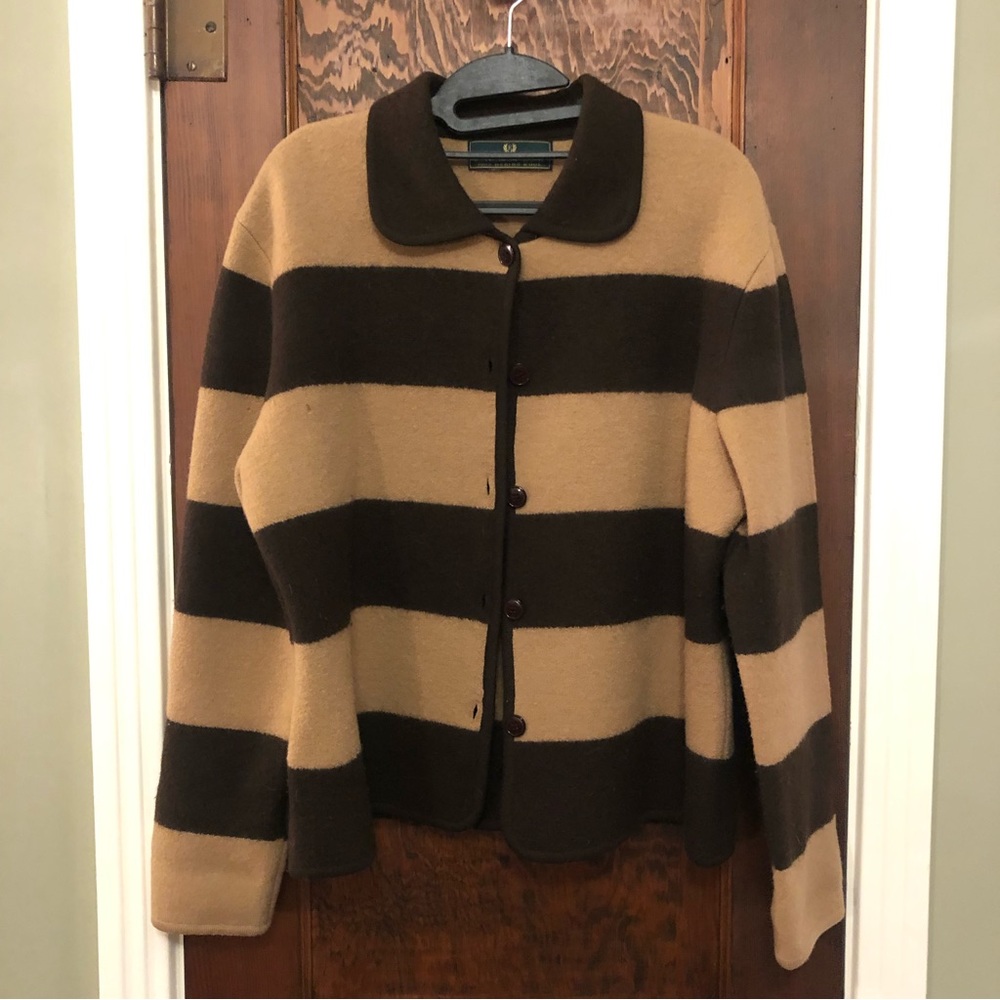 Vintage 100% Merino Wool Embassy Row Brown & Tan L Sweater